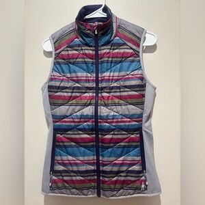 Smartwool Striped Corbet 120 Merino Wool Vest Women’s Medium Colorful